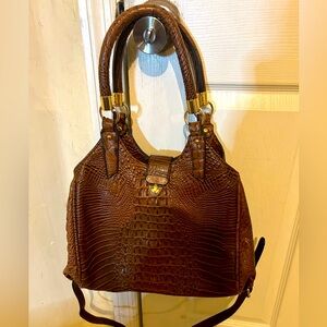 Kate & Alex Cuffaro Italian design brown croco shoulder bag